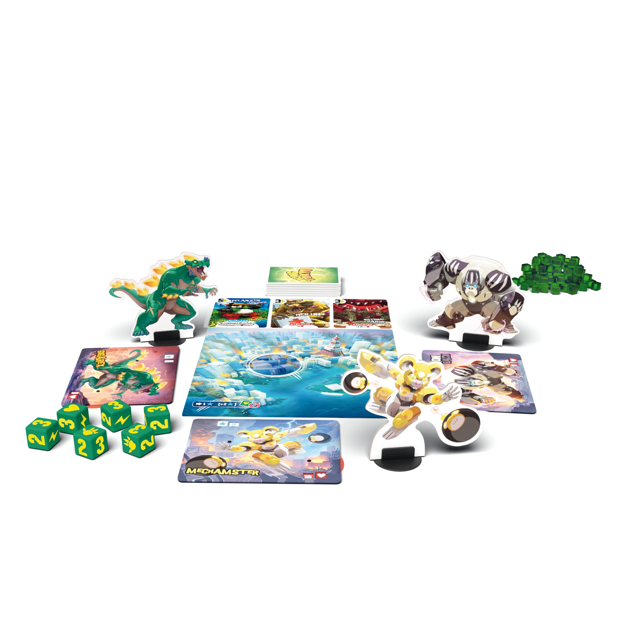 iello King of Tokyo Origins | Gra towarzyska dla 2-4 graczy w wieku od 8 lat | 30 minut gry | strategiczna gra w kości pełna chaosu i zniszczenia