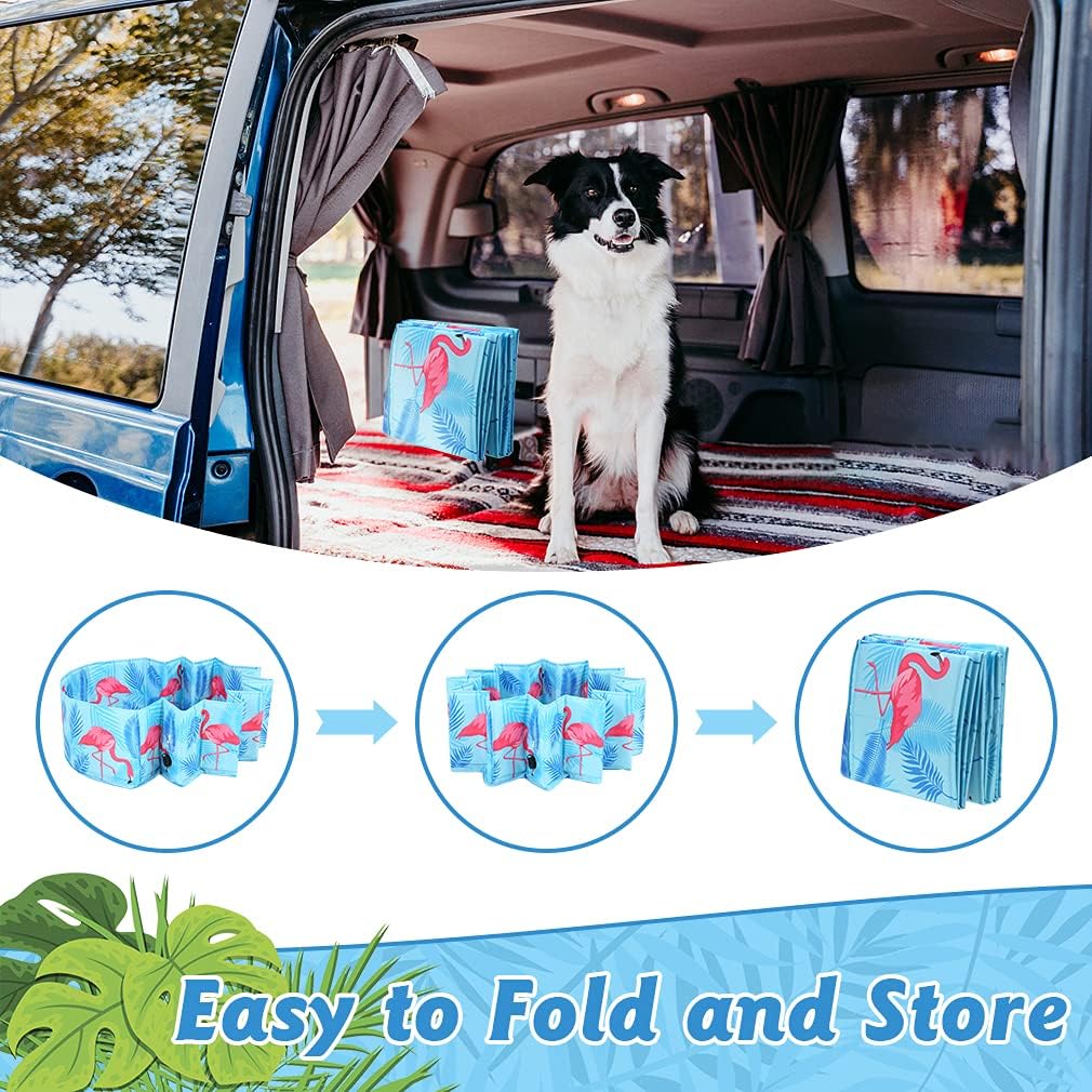 Foldable Dog Swimming Pool - Large Collapsible Pet Bathtub - Summer Pool Outdoor Baby Bath Tub Durable Portable Dog Cat Bathing Pool for Dogs Cats and Kids