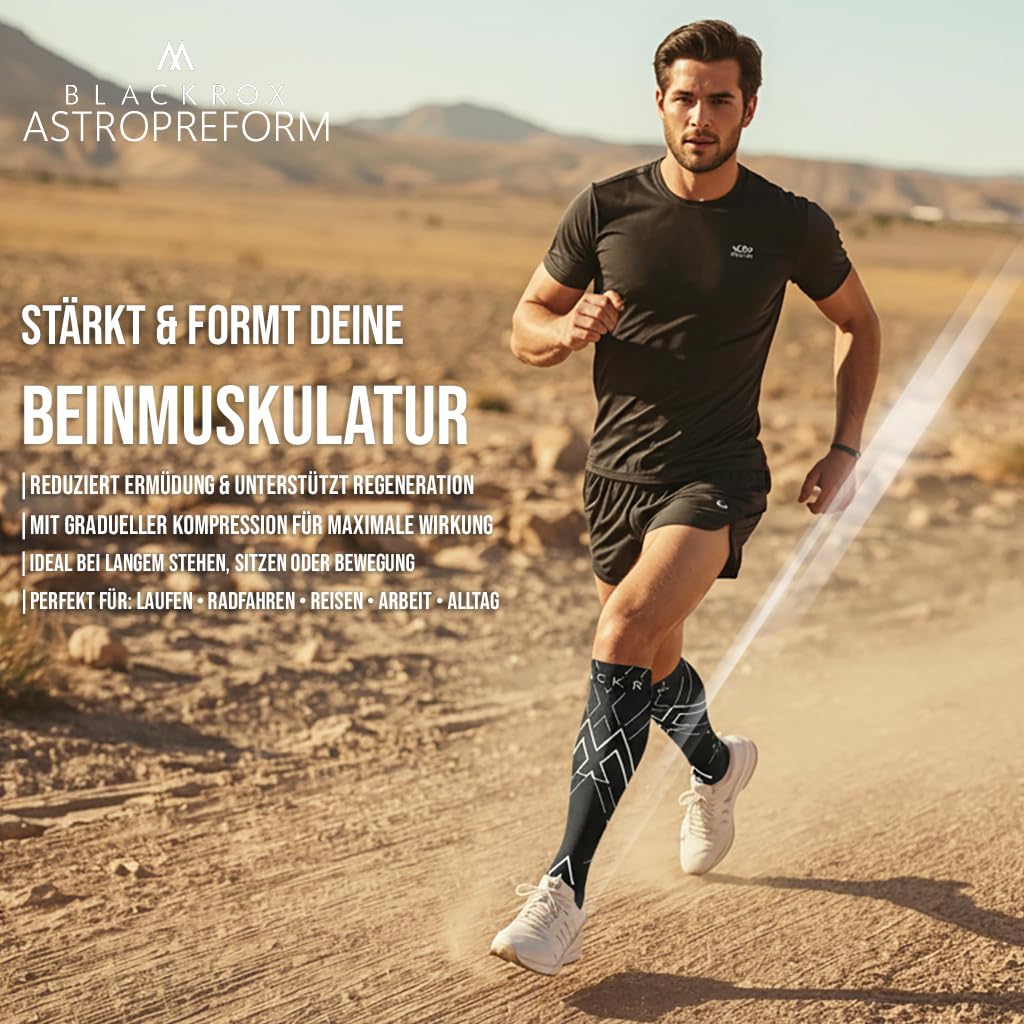 BLACKROX Medias de compresión deportivas Astropreform calcetines de compresión, ganador de la comparación, medias de compresión deportivas, calcetines de fútbol, mujer, hombre