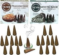 Vista 187 de TRUMIRI Incense Cones - Combo Pack of 20 Cone Incense - 10 Nag Champa + 10 Palo Santo - Insence Cones - Incense Cones Scented - Cone Incense Scents