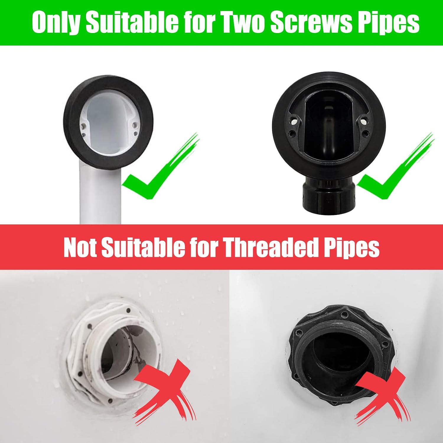 Tub Overflow Cover 2-Screws on, Matte Black | 3.55 Inch Bathtub Overflow Plate, Hair Catcher, ABS Plastic Tub Drain Faceplate Replacement Overflow Cap for Alcove Bathtub