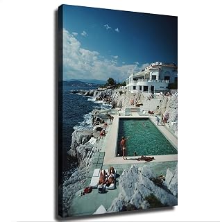 Slim Aarons Hotel Du Cap Eden-roc Poster Canvas Print Inspirational Wall Decor Home Decor Art Aesthetic Hanging Painting (20×30inch_Unframed)