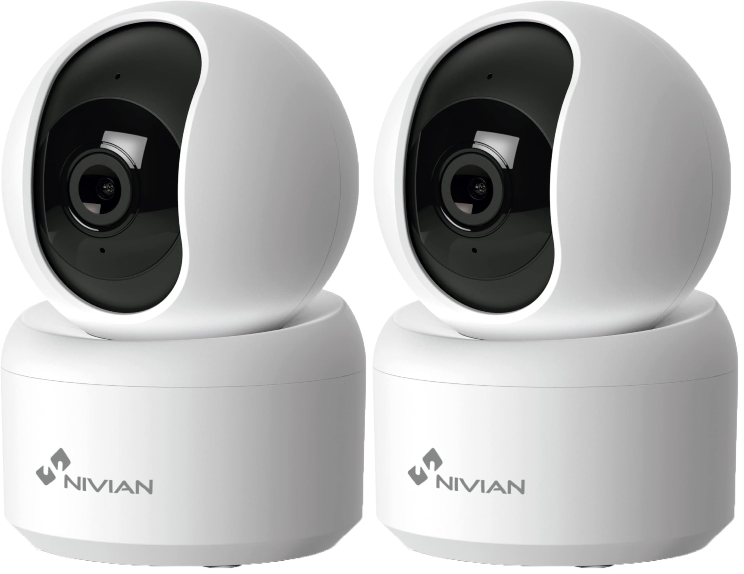 NIVIAN Cámara de vigilancia Interior Domo 360º WiFi-Grabación en MicroSD(No incluida)-2K-Audio bidireccional-Deteccion Humanos y Auto-Tracking-Compatible con Amazon Alexa y Google Home–App Tuya
