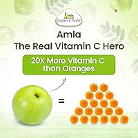 Vista 9 de Organic Veda Amla Cápsulas – 1500 mg, 300 cápsulas – Suplemento natural de vitamina C con antioxidantes, polifenol para la inmunidad, brillo