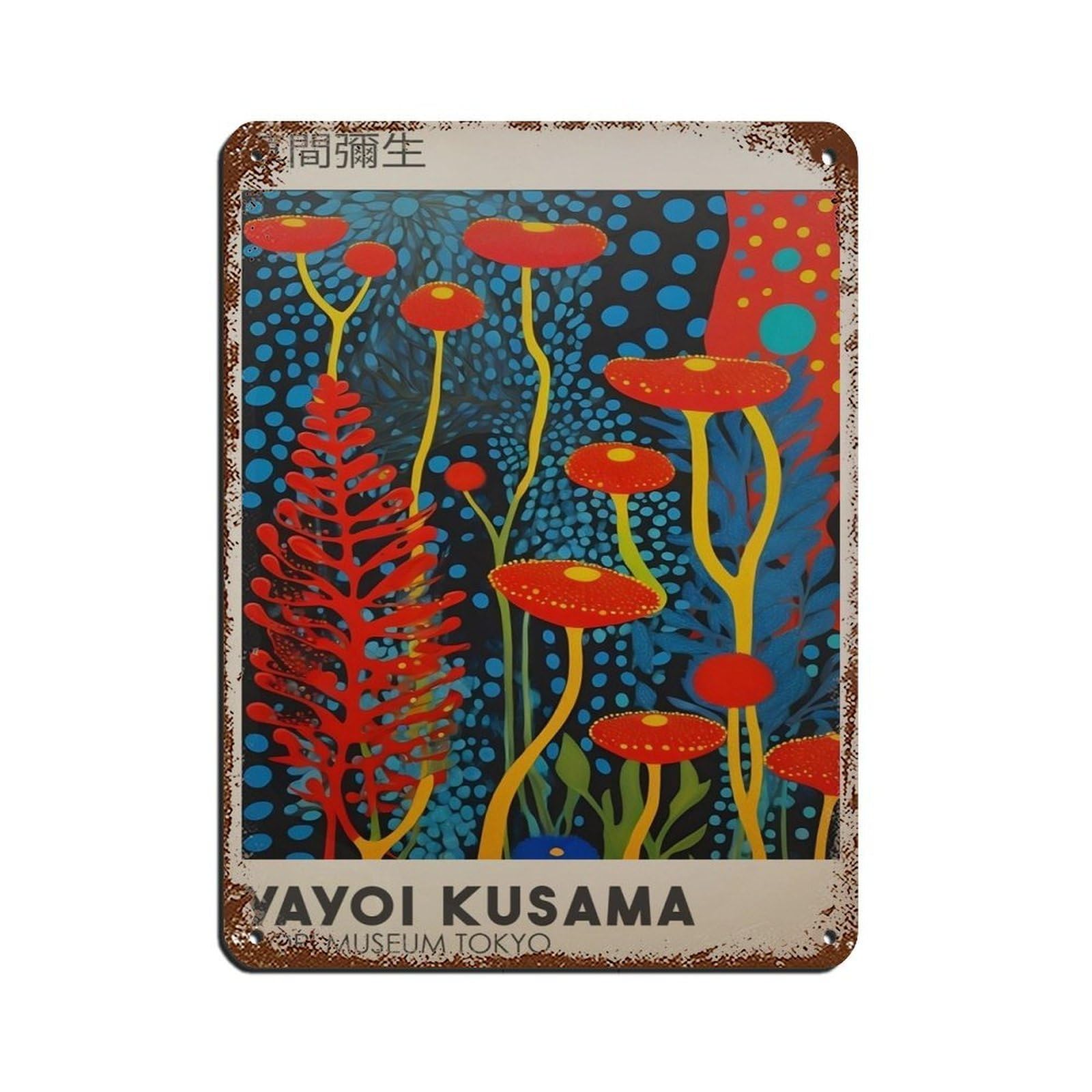 Japanese Art, Bright Japanese Decor Tin Sign Vintage Metal Pub Club Cafe Bar Home Wall Art Decoration Poster Retro 12x16inch(30x40cm)