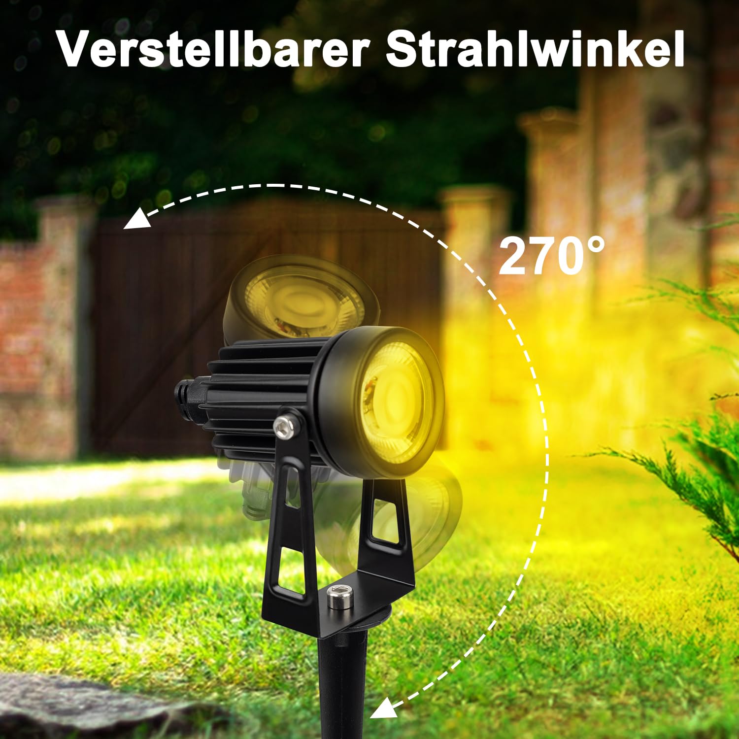 Illuminazione da giardino RGB a LED per esterni con telecomando, timer, corrente, faretti da giardino 3W dimmerabili, 8 pezzi, IP65 impermeabile e funzione sensore per esterni, giardino