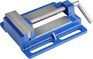 VEVOR Drill Press Vise, 6 Inch Jaw Width, Portable Bench Vise, Slotted Base for Easy Installation, Durable Cast Iron Construction, Workbench Vice, for Woodworking, Metalworking, Drilling, and Cutting
