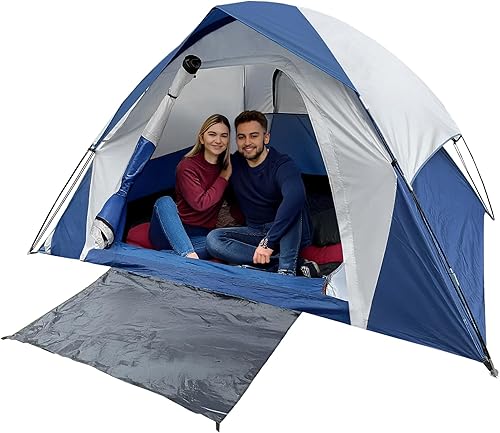 XL Tienda de campaña con cúpula para 4 a 6 personas, doble capa impermeable, desmontable para senderismo al aire libre, pesca