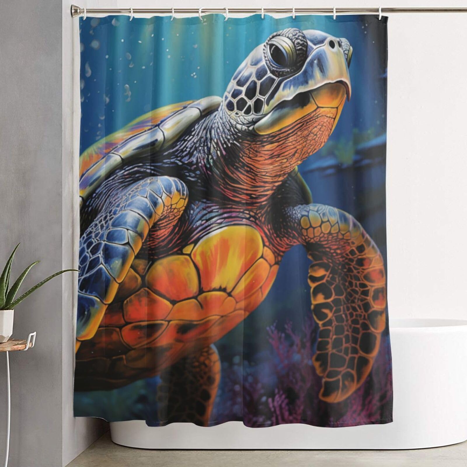 Rideau de douche imperméable pour une salle de bain ambiance ocean