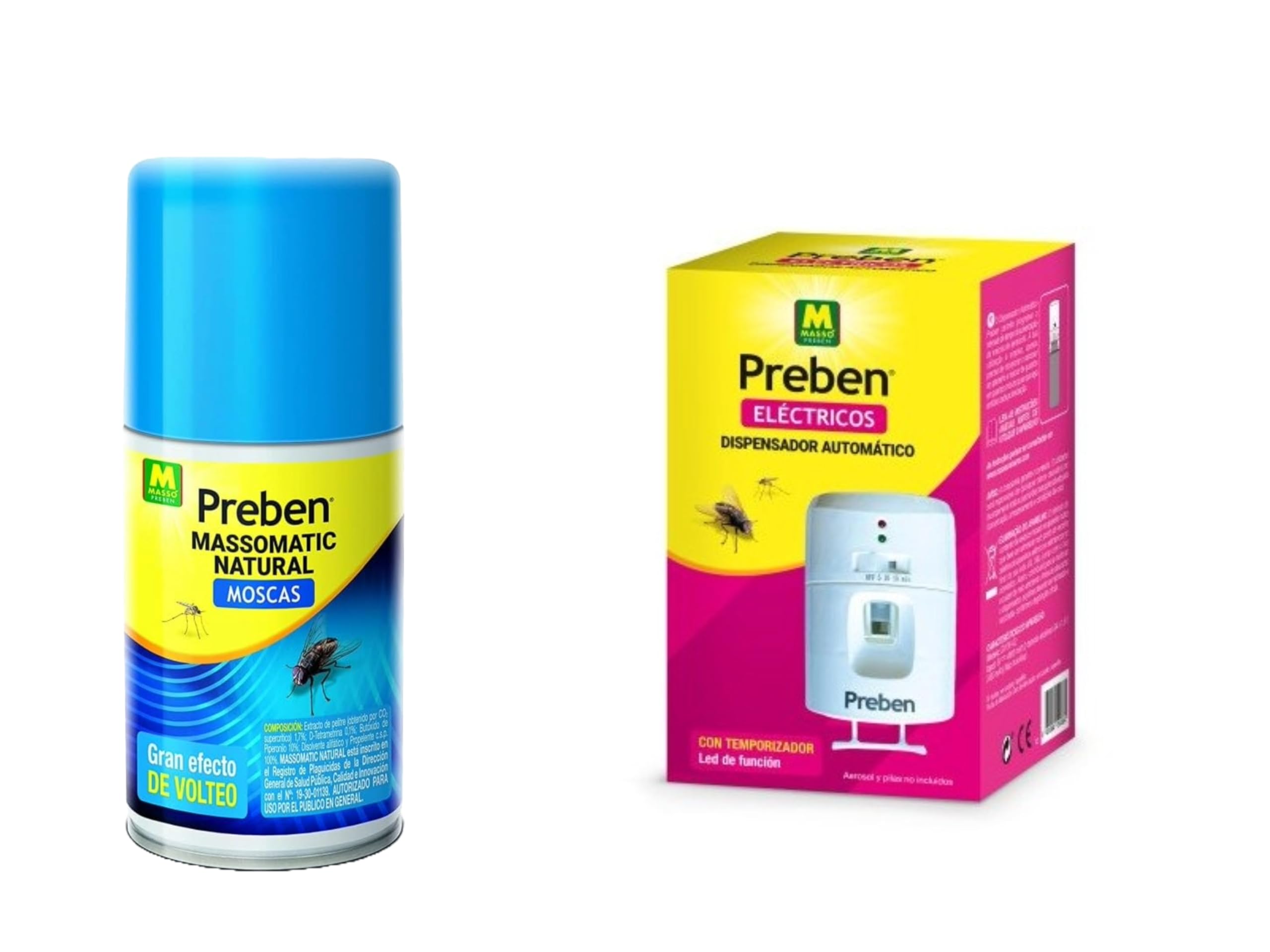 Pack Moscas: Insecticida Natural Massomatic + dispensador automatico, Listo para su Uso - Preben