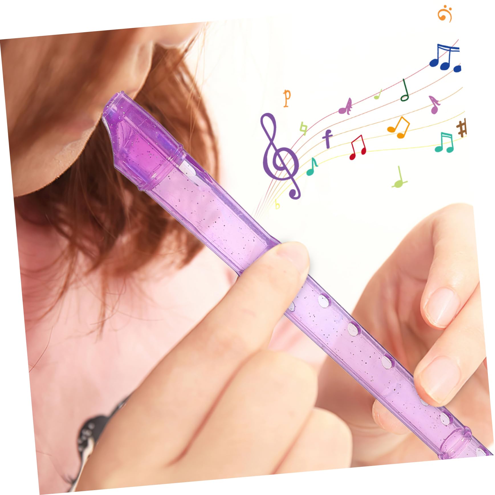 Kisangel Abs Material Soprano Descant Recorder 7 Hole Flute Recorder Instrument for Music Practice Random