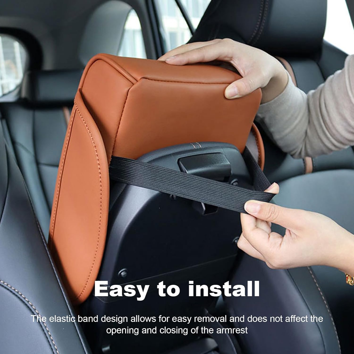 Car Center Console Cover, Arm Rest Cover for Accessories Storing Water Cups, Tissues, Cards, and Phones, Car Interior Accessories for Honda CR-V 2012-2016, Red