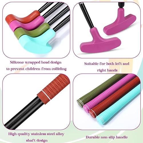 Vista 32 de Hiboom Putters de golf para hombres y mujeres, putter de golf de dos vías con 4 pelotas de golf, longitud ajustable, para niños, a granel