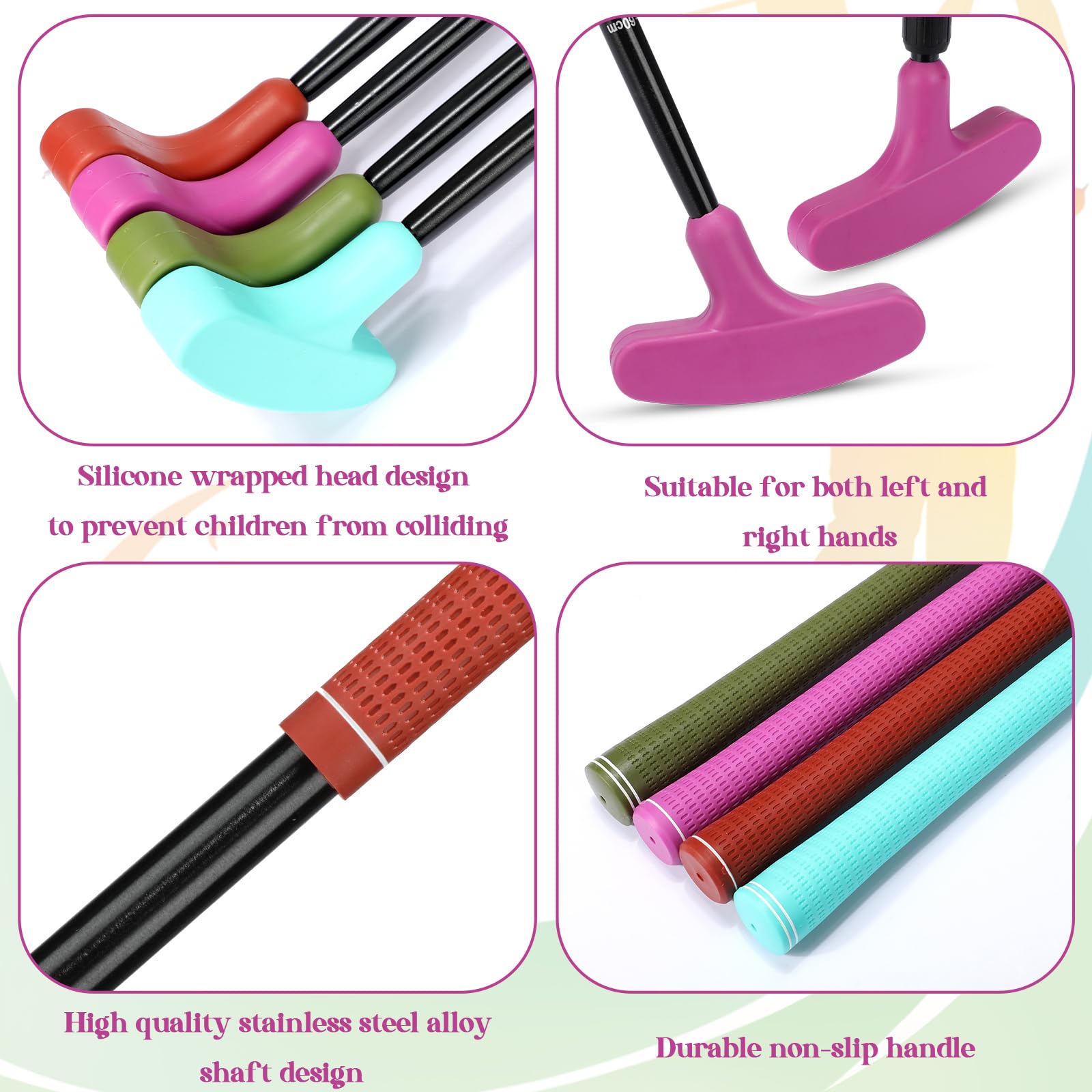 Hiboom 4 Pack Golf Putters for Men and Women Two Way Mini Golf Putter