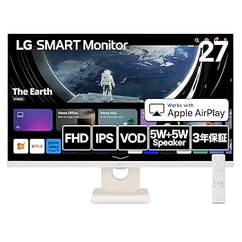 極美品 LG 27インチ モニター 27SR50F Amazon.co.jp: LG スマートモニター / 27SR50F-W/MyView Smart