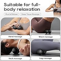 Vista 6 de Bola de masaje de maní duro, doble bola de lacrosse para liberación miofascial, yoga y masaje de tejido profundo, fascitis plantar y alivio