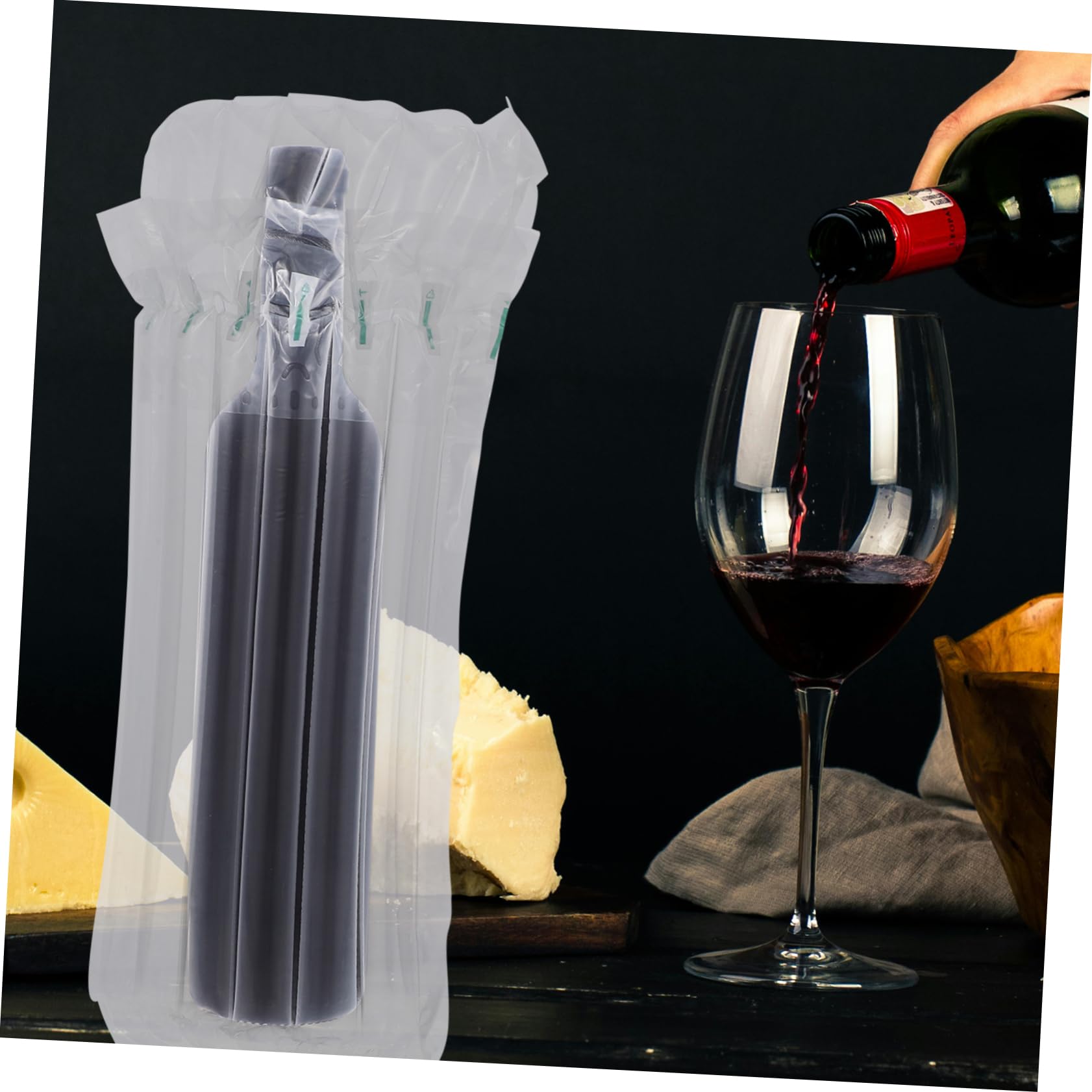 Cabilock 50 Pièces Housse de Protection pour Bouteilles de Vin Réutilisables Colonne Gonflable pour Transport Sécurisé des Bouteilles Verre pour Voyage Expédition Couleur