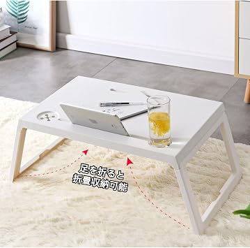Low Table, Table, Center Table, Convenient Storage, Saving Base, PP Frame, Study Desk, Foldable, Complete Product, No Assembly Required, Square Shape, Drawer, Brush Holder, Smartphone Holder,