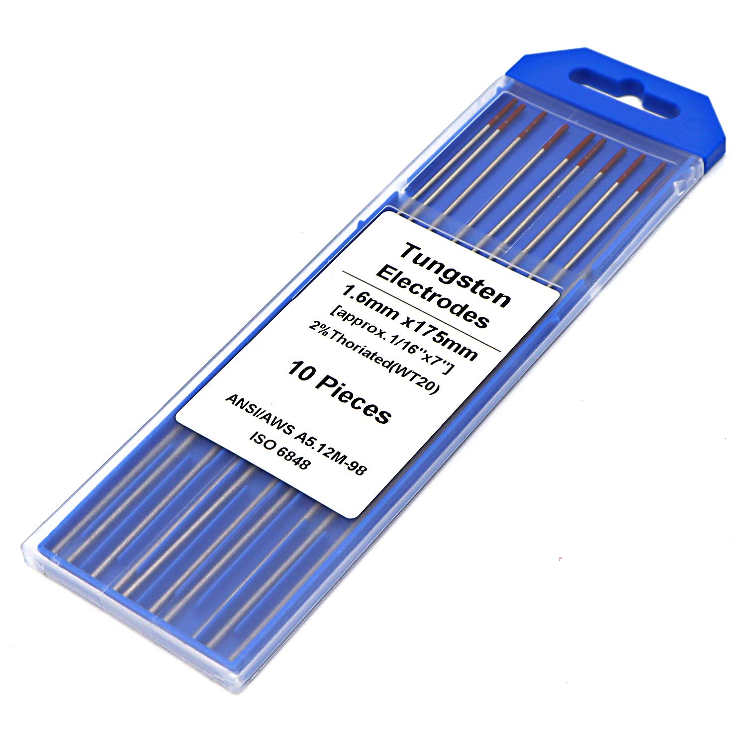 KOP&WDHOM TIG Welding Tungsten Electrodes 2% Thoriated (Red, WT20) 10-Pack 2.4mm (3/32") Premium Tig Welding Electrodes for Tig Welding Accessories