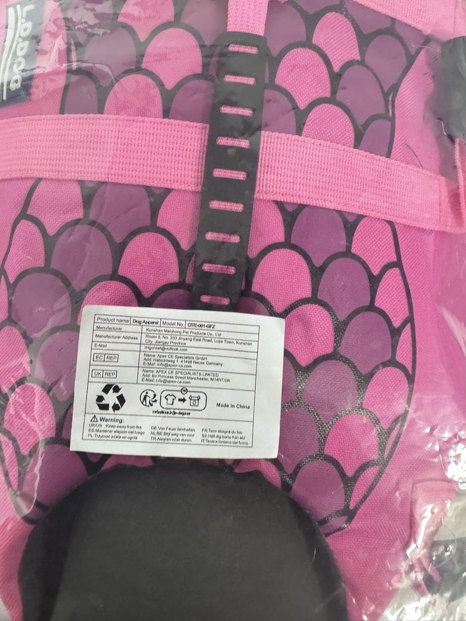 CITÉTOILE Gilet de Sauvetage pour Chien avec Poignée Rose Écailles M | Gilet de Flottaison pour Chien avec Réfléchissant, Veste Flottante pour Chien avec Bonne flottabilité, Les Sports Nautiques