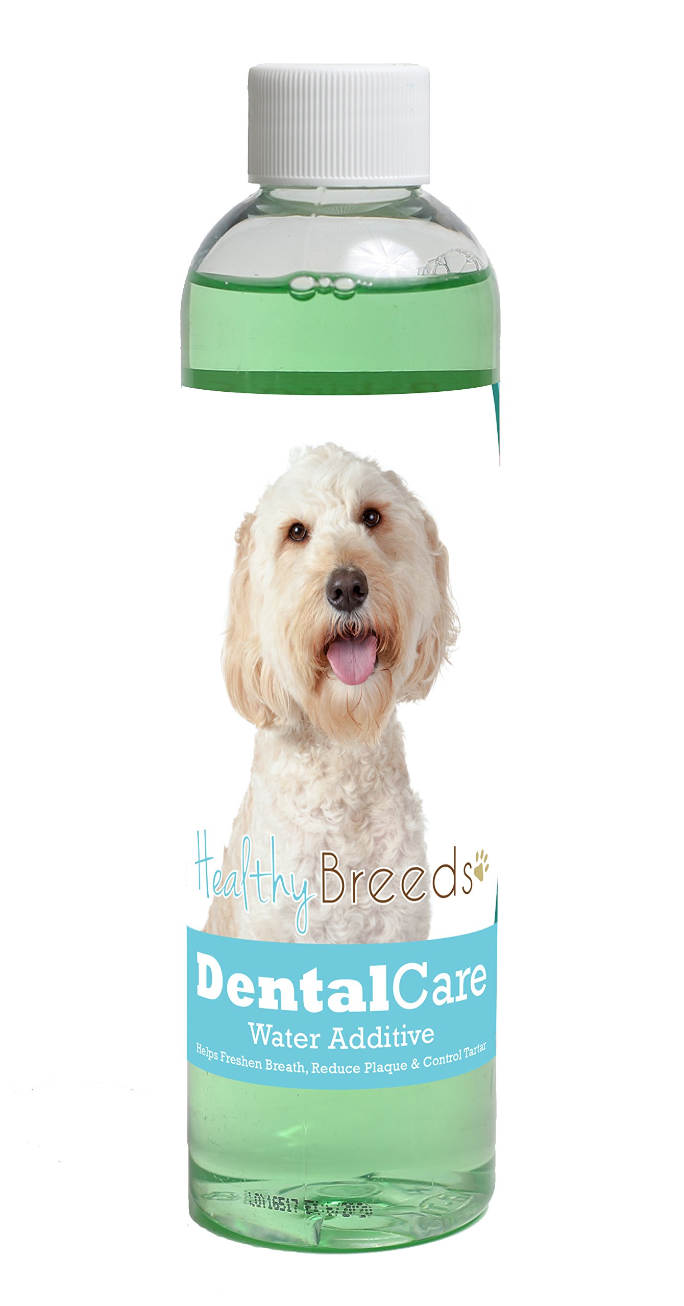 Healthy Breeds Dog Dental Care Water Additive for Labradoodle - Helps Freshen Breath, Reduce Plaque &amp; Control Tartar - Mint Flavor - 8 oz