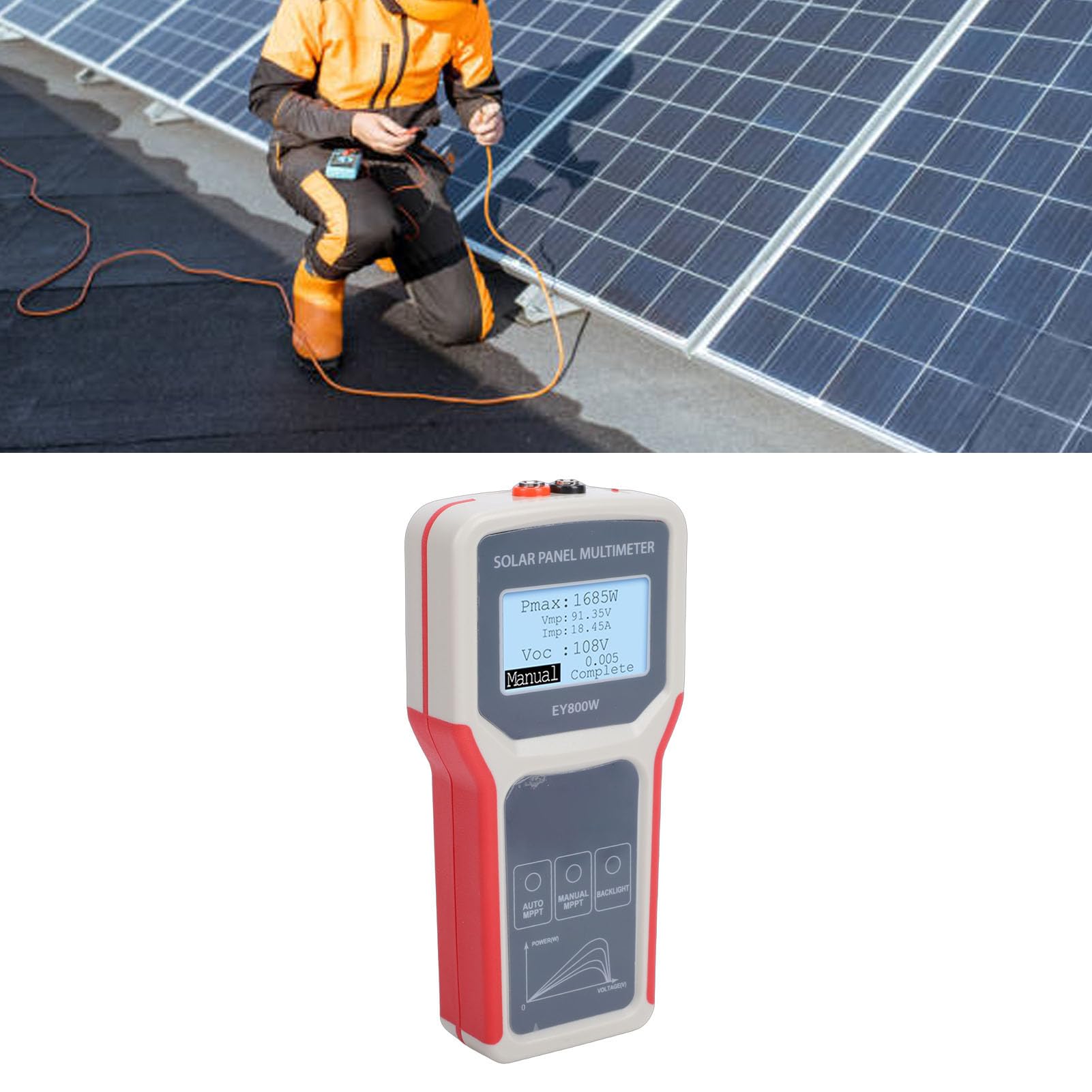 Solar Panel Tester LCD Display Photovoltaik Multimeter PV MPPT Messgerät 5-800W 12-60V 0-35A