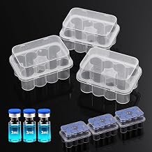 3-Pack Peptide Case for Fridge - 30 Slot Vial Holder Organizer Set Includes 3x10 Compartments for 3mL Insulin & Peptide Vials - Semi-Transparent Medical Refrigerator Storage Solution
