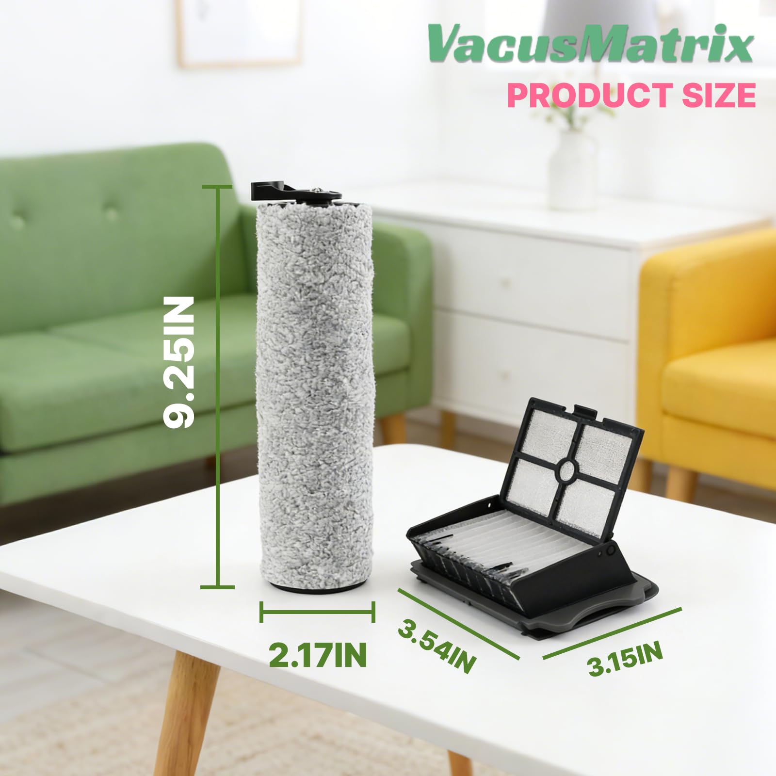 VacusMatrix iFloor 3/Floor One S3 Roller Brush Replacement Fit for Tineco,3 Brush Rollers and 3 HEPA Filters for Cordless Wet Dry Vacuum Cleaner, Vacuum Mop Replacement Parts Accessories - 5