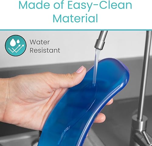 Miniatura 4 de Vive Funda de cojín de gel para asiento de inodoro, cojín elevado acolchado para sillas alargadas, estándar y cómodas, calentador de asiento, Azul