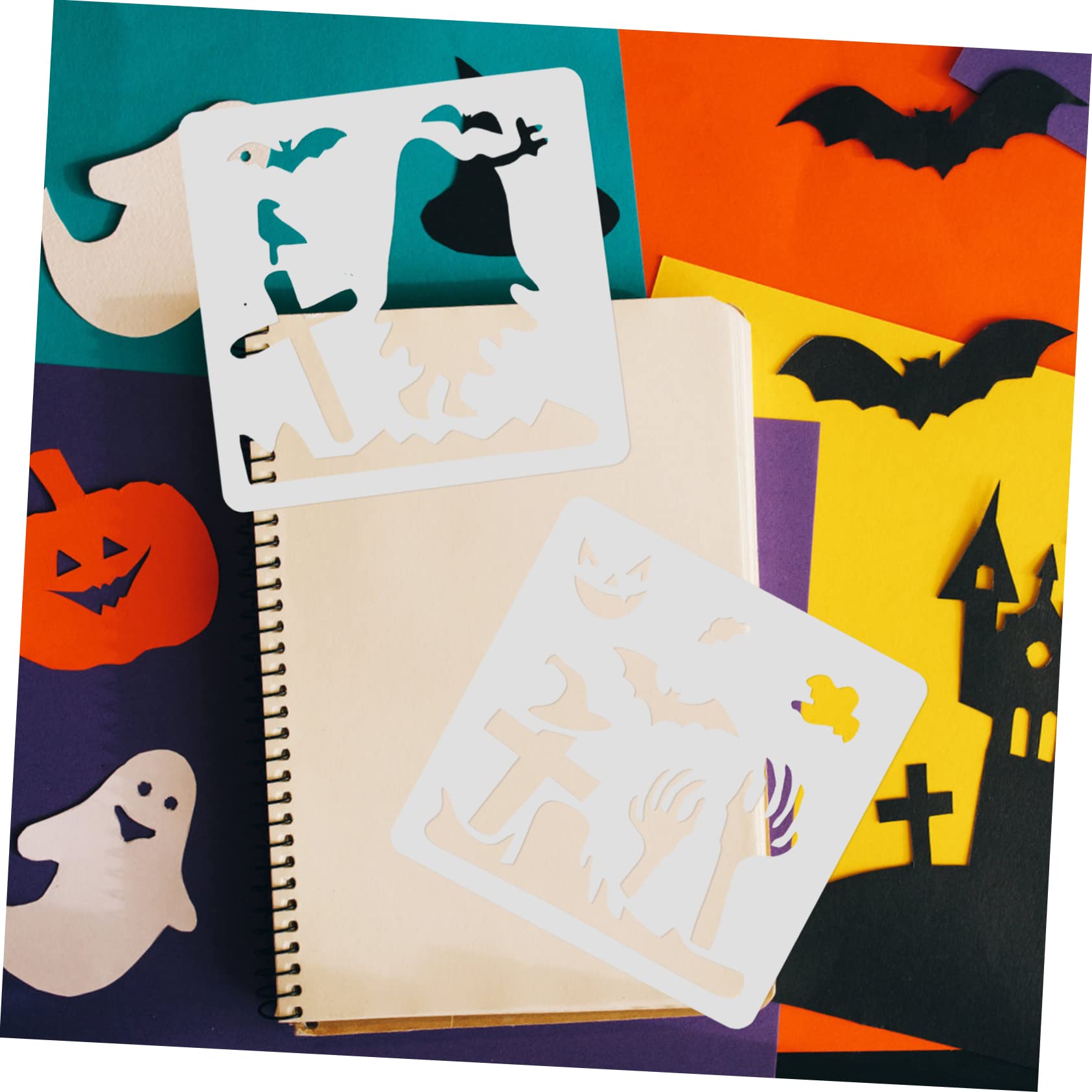 Operitacx 96piezas Plantillas De Halloween Reutilizables Para De Stencils De Dibujo Para Manualidades y Decoraciones Fáciles