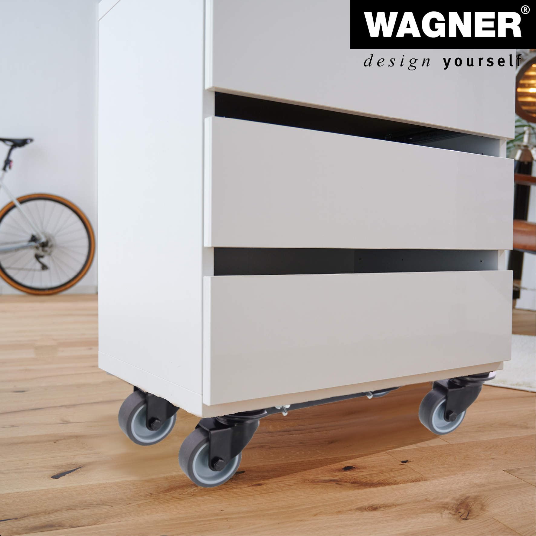 WAGNER Transportroller Transporthilfe 4120 I Industriestahl beschichtet I 35-50 x 16,5 x 9 cm, Tragkraft 250 kg I Möbelroller ausziehbare Ladefläche ! Umzugsroller mit Flexibler Anpassung, Rollbrett