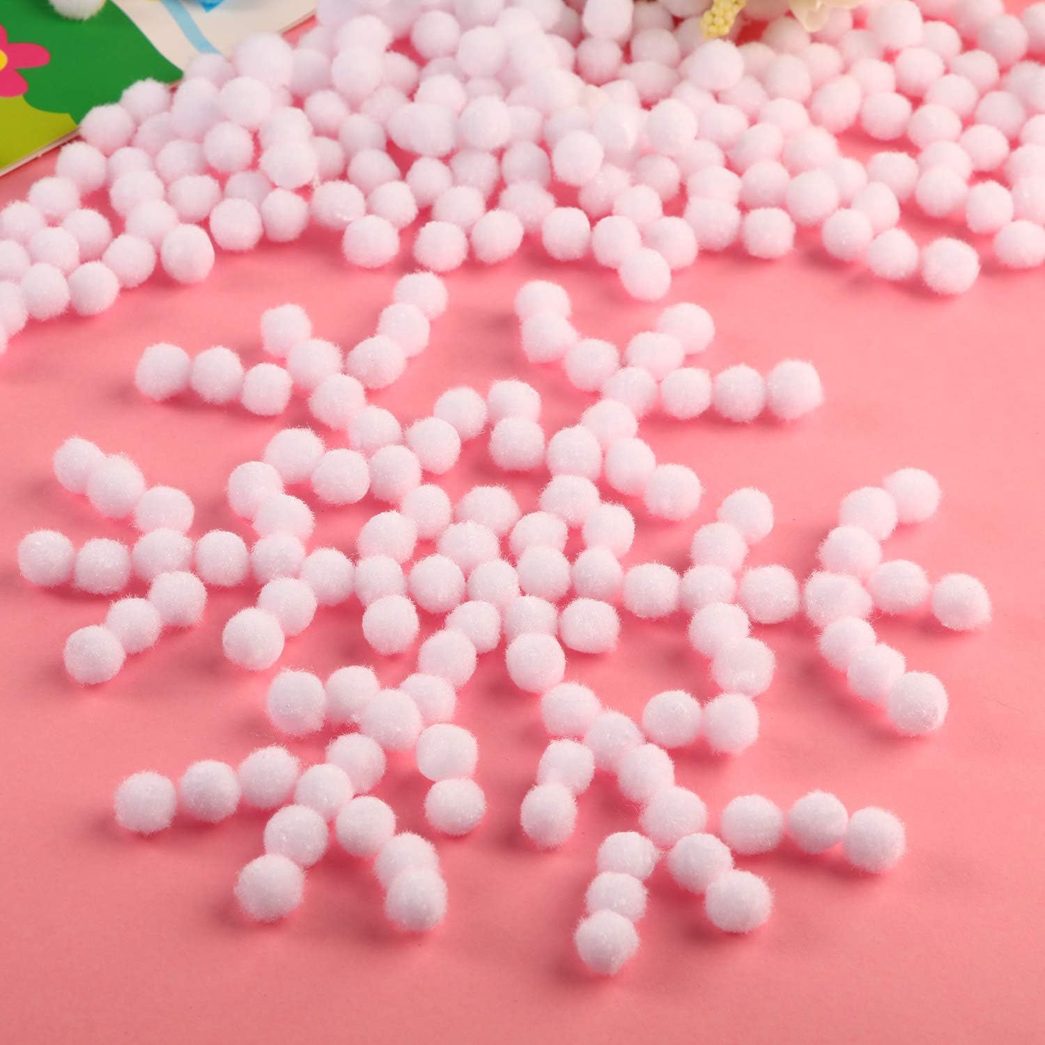 Shappy 2000 Pieces 0.5 Inch Pom Poms Arts and Crafts Pom Poms Balls for Creative Craft DIY and Hobby Supplies (White)