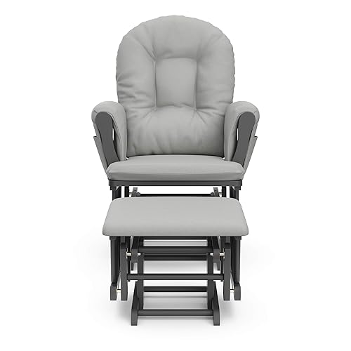 Vista 222 de Storkcraft Mecedora y otomana, cojín acolchado, bolsillo de almacenamiento, rodamientos de metal cerrados, movimiento suave, fácil de ensamblar