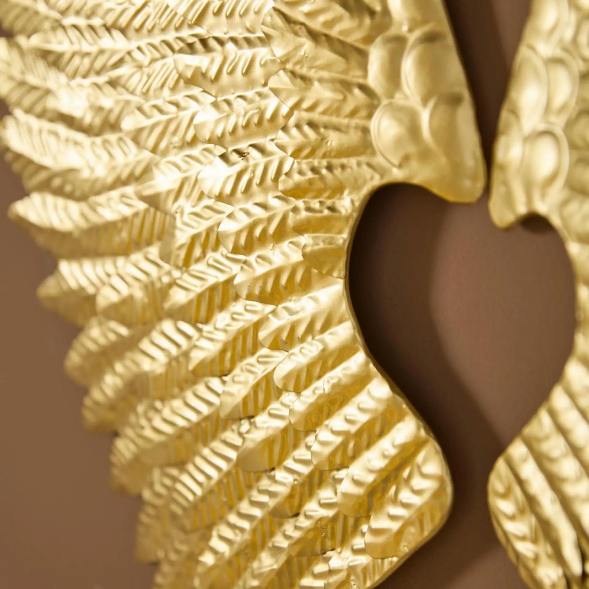 Wanddeko "Flügel" aus Metall in gold, 2 Stück Engelsflügel, 72 cm groß