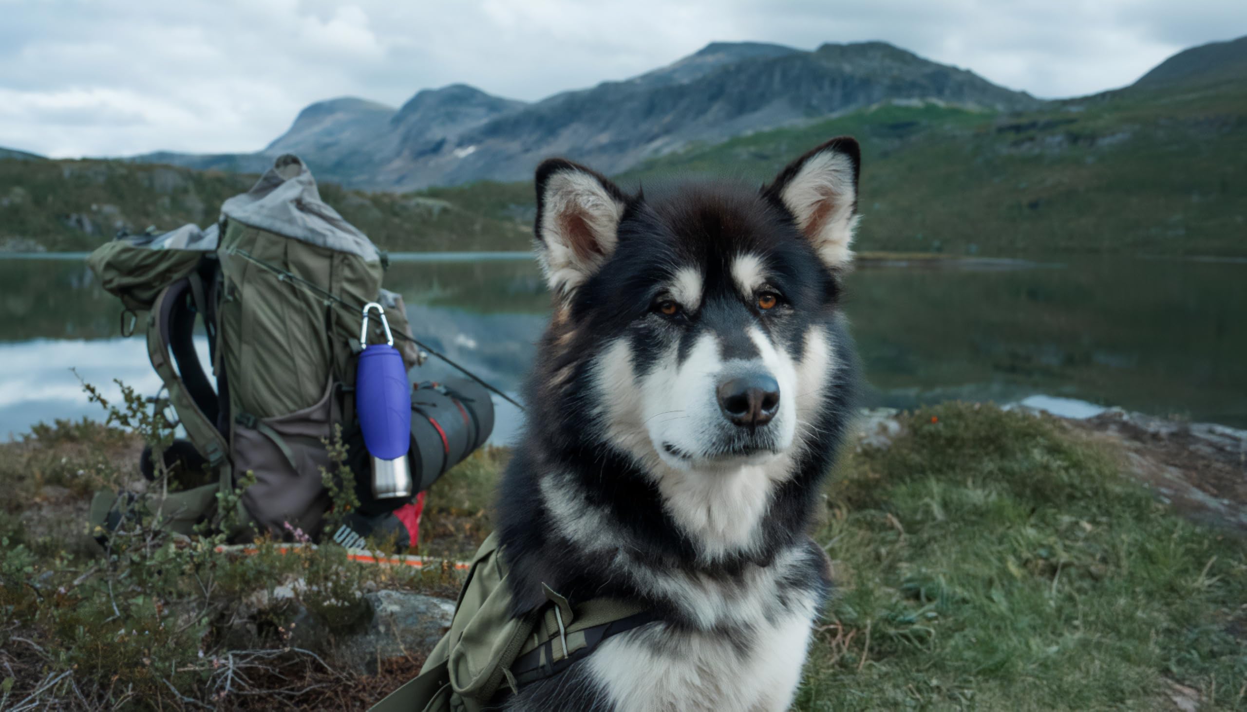 Dog Mate Edelstahl-Reiseflasche für Hunde – Tragbare Wasserflasche mit angebauter Trinkschale