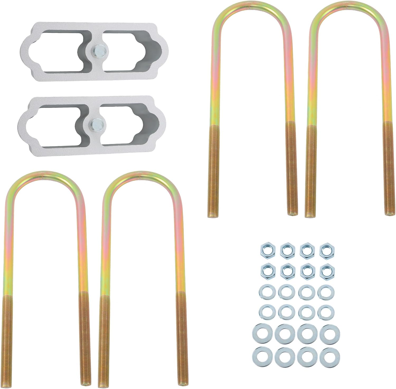 2 Inch Drop Lowering Blocks U Bolts Complete Kit Replacement for Chevy Two-Ten Series 1955-1957 Replacement for Chevy Sedan Delivery 1955-1957