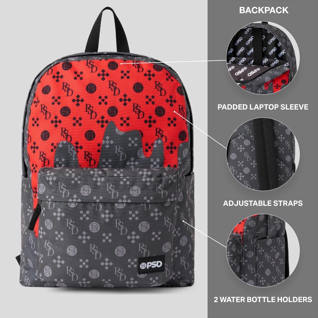 PSD Backpacks with Padded Laptop Sleeve, Water Bottle Pockets, and Front Pocket