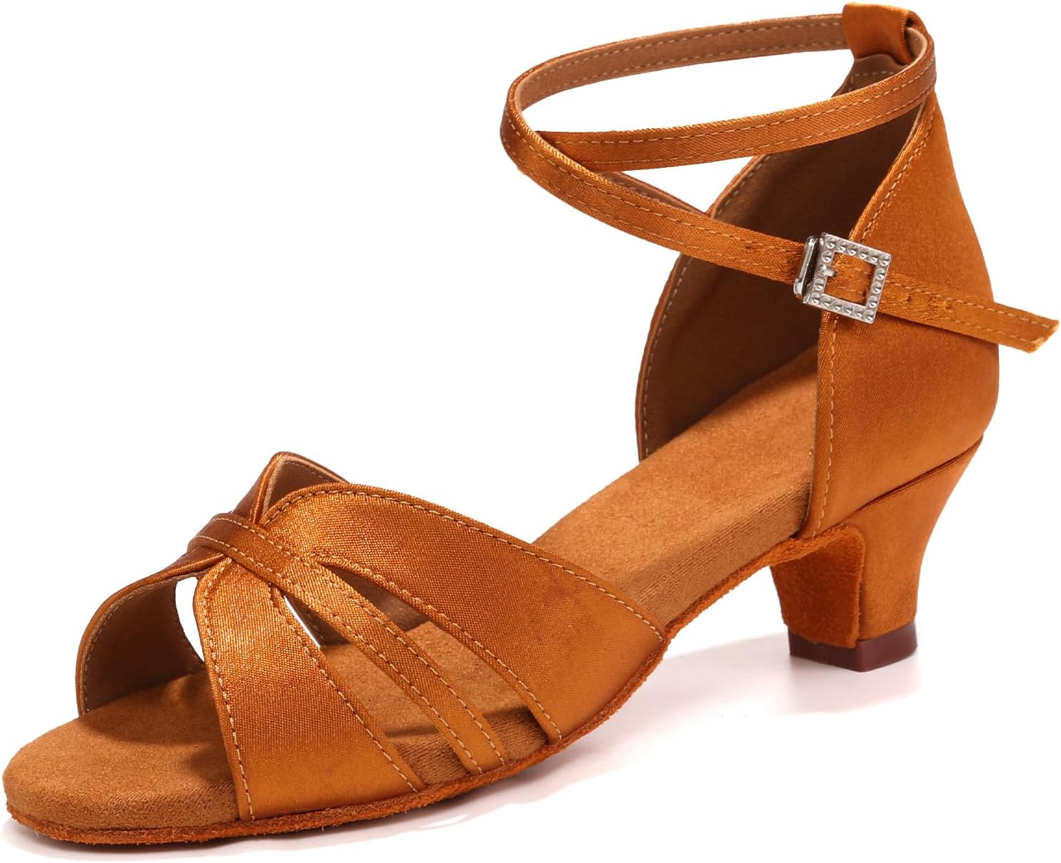 Latin Dance Shoes Girls Satin Buckle Ballroom Salsa Tango Professional Practice Dance