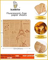 Vista 2 de Katbite 100 piezas de papel de envoltorio para sándwich, forros para cesta de alimentos de 12x12 pulgadas, papel de pergamino para hornear a prueba