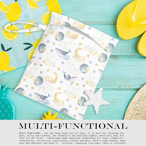 Miniatura 4 de Bolsa húmeda, bolsa húmeda y seca, bolsa húmeda para traje de baño, viajes, playa, piscina, pañales, ropa sucia de yoga, gimnasio, bolsa de