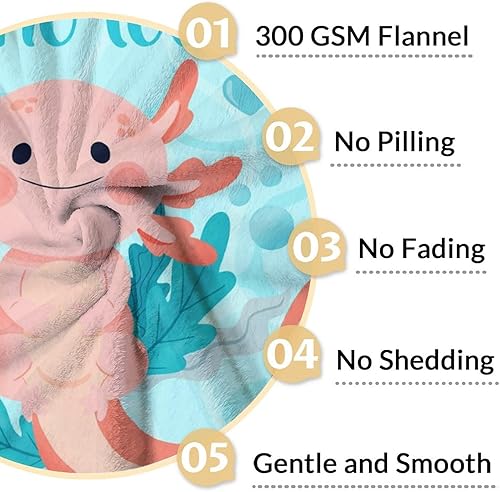 Miniatura 10 de Axolotl - Manta de regalo de 40 x 50 pulgadas para niñas, manta suave y mullida azul para cama, sofá y sala de estar