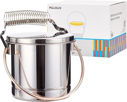 MEEDEN Portable Paint Brush Washer Stainless Steel Artist Brush Cleaner with Extra Large Capacity - Paint Brush Holder for Oil & Acrylic Painting