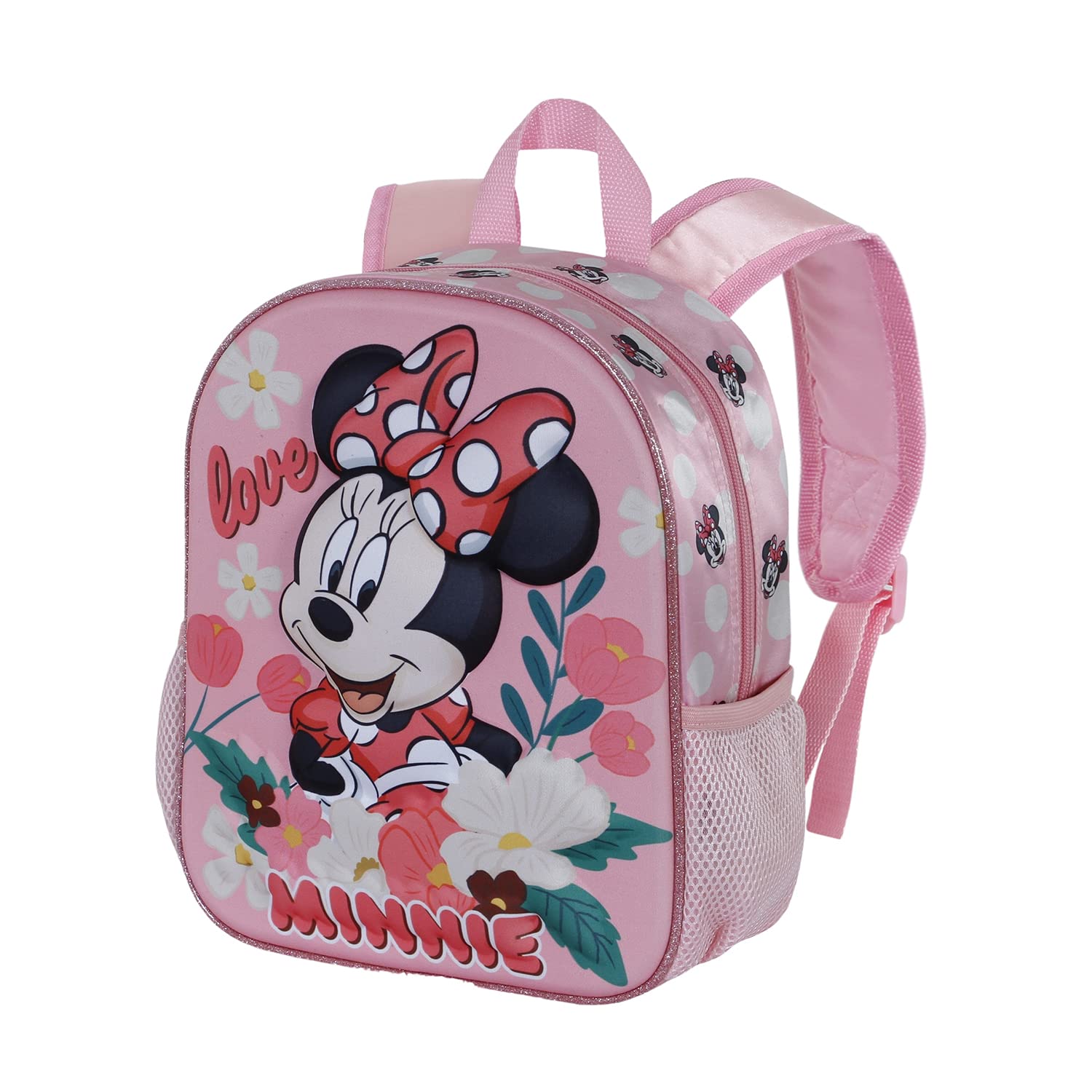 Disney Minnie Mouse Garden-Mochila 3D Pequeña, Rosa, 26 x 31 cm, Capacidad 8.5 L