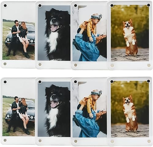 Marcos magnéticos Instax Mini para refrigerador de 2 x 3 pulgadas, marco magnético de acrílico Polaroid, marco de fotos magnético para fotos de