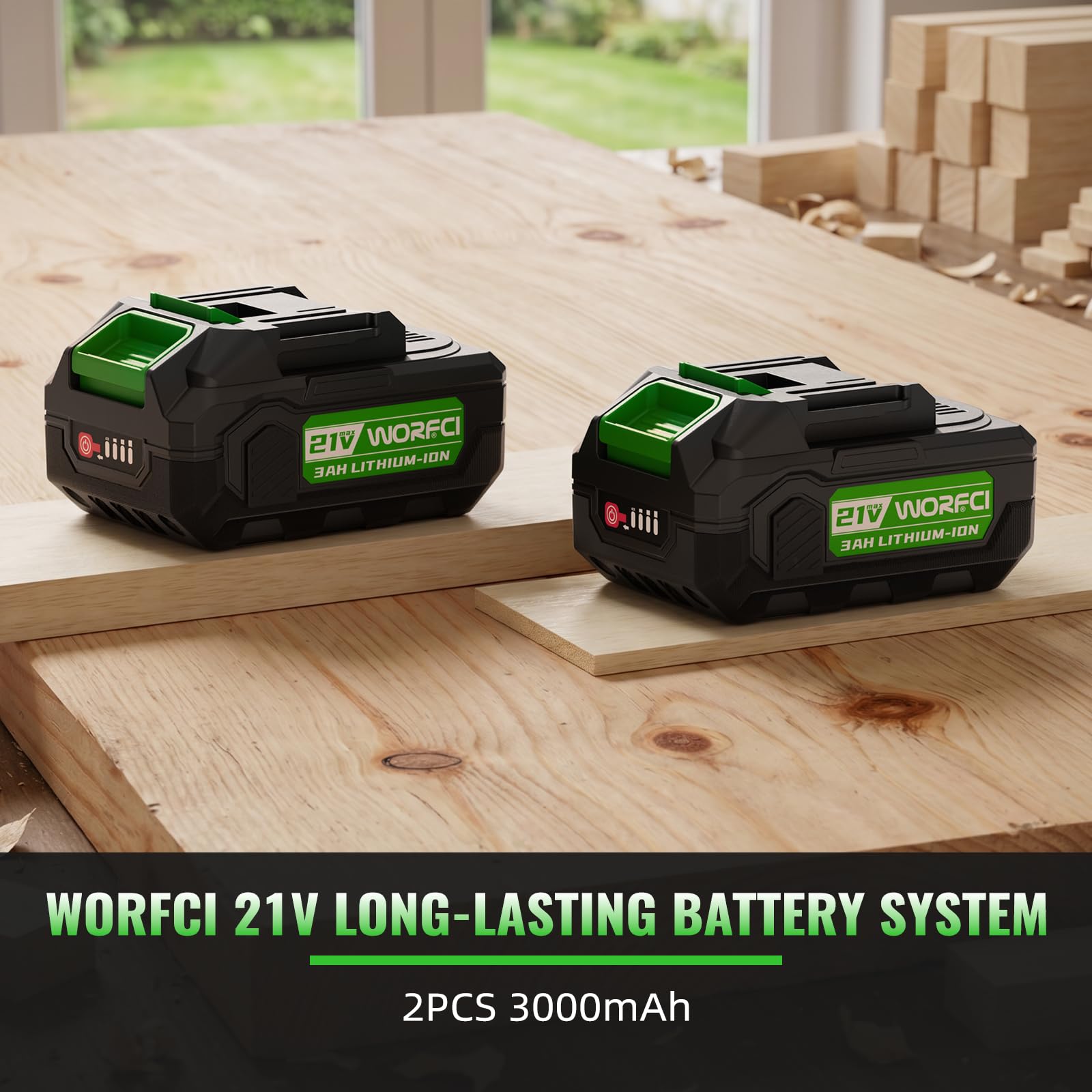 Sega a Gattuccio con 2 Batterie, Motore Brushless con Variabile 0-3500 SPM, 4 Lame, Cambio Lama Senza Utensili per Taglio Legno/PVC/Metallo (WRS21)