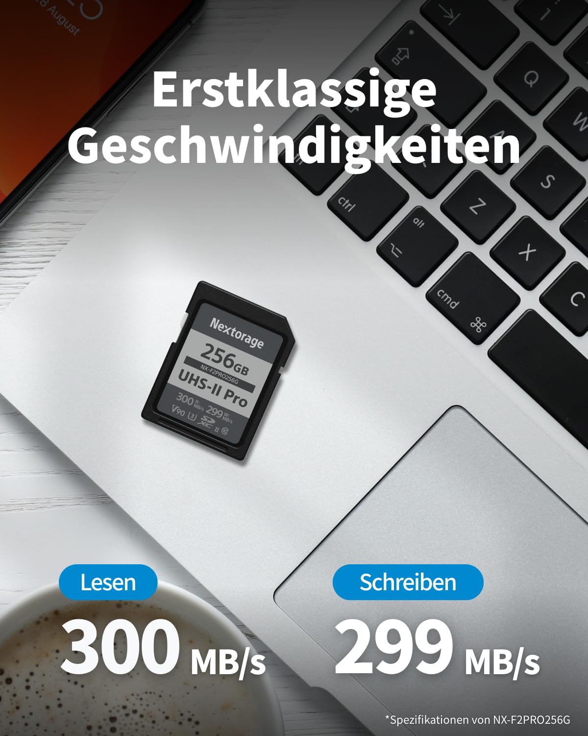 Nextorage SD Karte 256GB UHS-II SDXC, japanische speicherkarte datenspeicher SD Card, Kamera Zubehör für Nikon/Canon/Sony/Fujifilm/Nintendo Switch, F2PRO NX-F2PRO256G