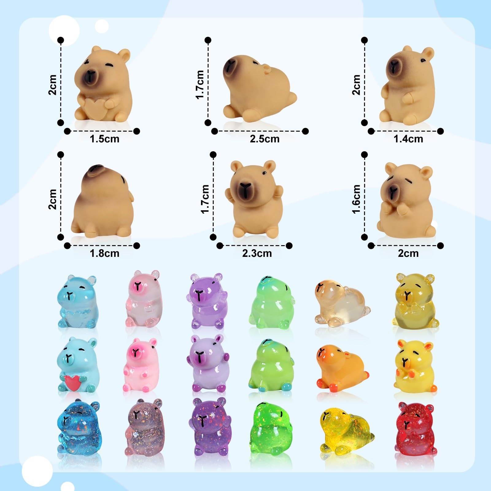 DASHUAIGE 24 Pcs Mini Capybara Figurines - Image 2