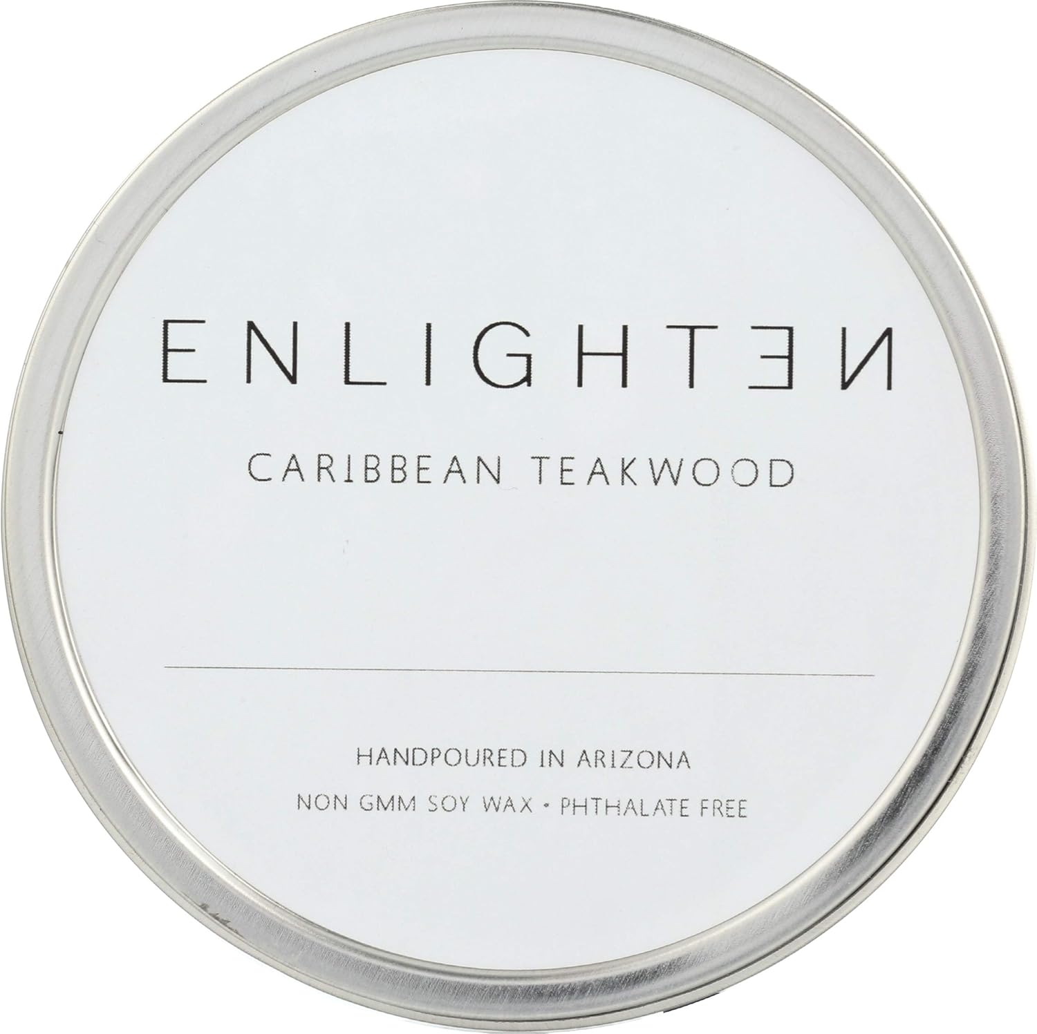 Enlighten Candles Arizona Caribbean Teakwood Tin Candle, 6.