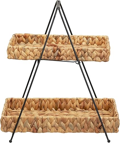 Miniatura 5 de Household Essentials Torre de bandeja geométrica con 2 cestas