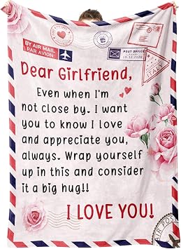 Craftique Gifts for Girlfriend, Dear Girlfriend Airmail Blanket 157 * 132cm